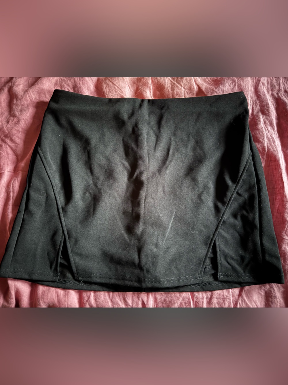 Black Women's High Waist Split Hem Mini Skirt - Sleek